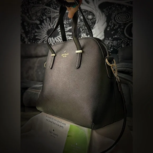 Vintage Y2K style Kate Spade Black Leather Handbag crossbody purse - Picture 14 of 16